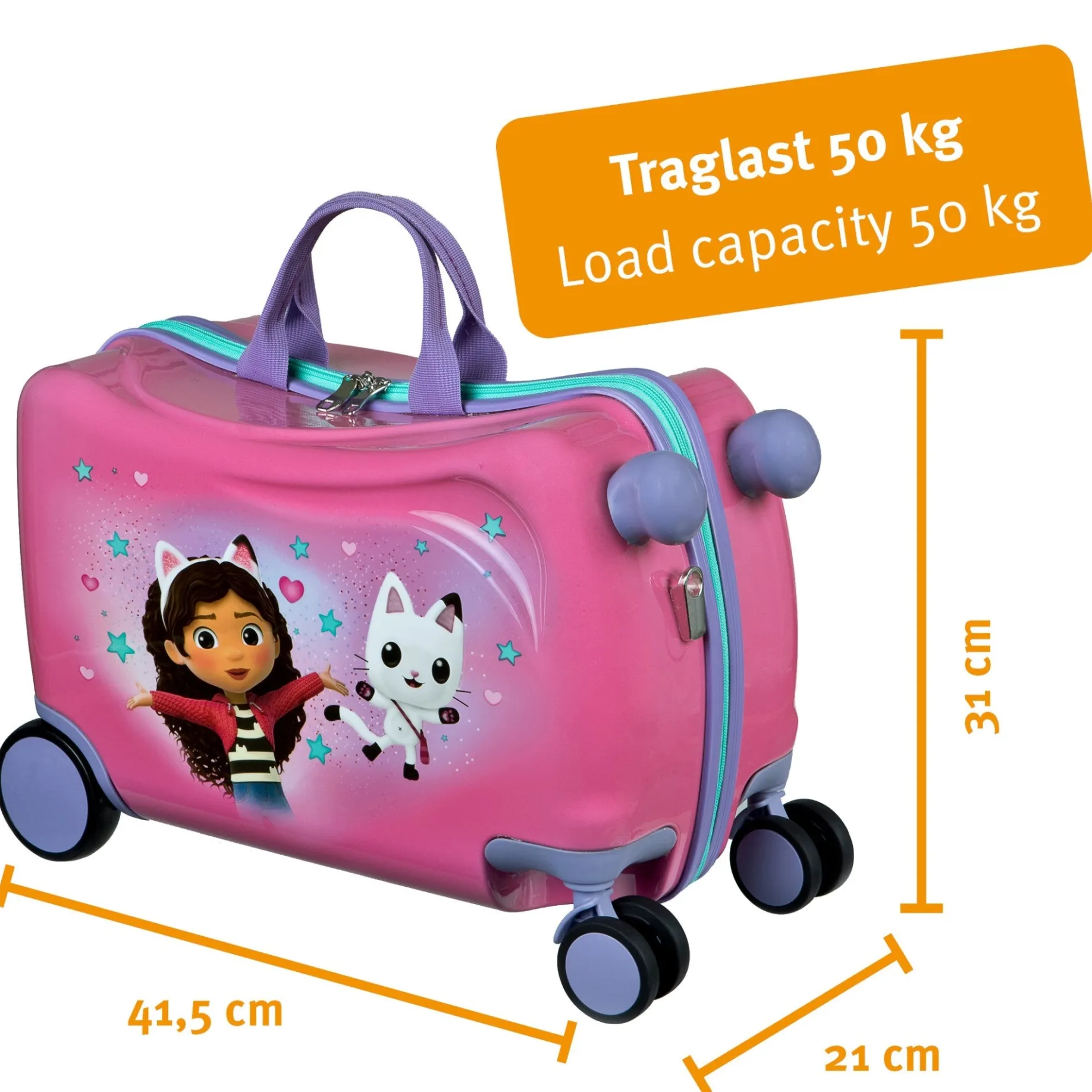Gabby's Dollhouse Ride-On - 4-Rollen-Kindertrolley 47.5 cm (Gabby's Dollhouse)