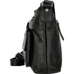 Hailey - Schultertasche Leder 24 cm (black)