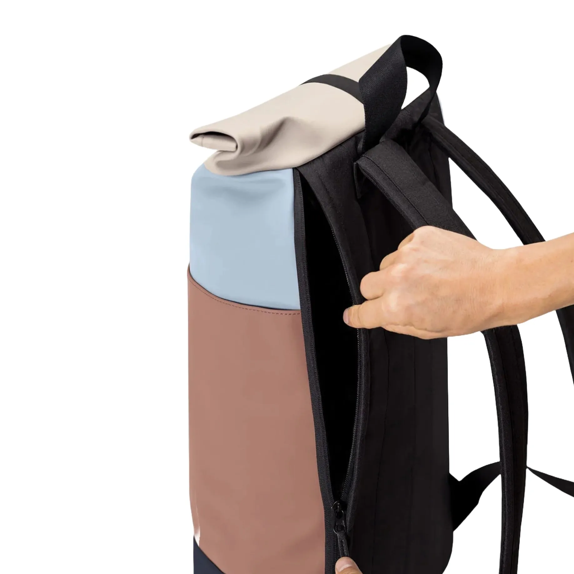 Hajo Medium Lotus Rolltop - Rucksack 16'' 45 cm (fog blue/redwood)