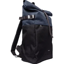 Icon Rolltop - Rucksack M 14" 60 cm (multi black/ navy with black leather)