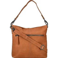 Jen - Schultertasche Leder 25 cm (cognac)
