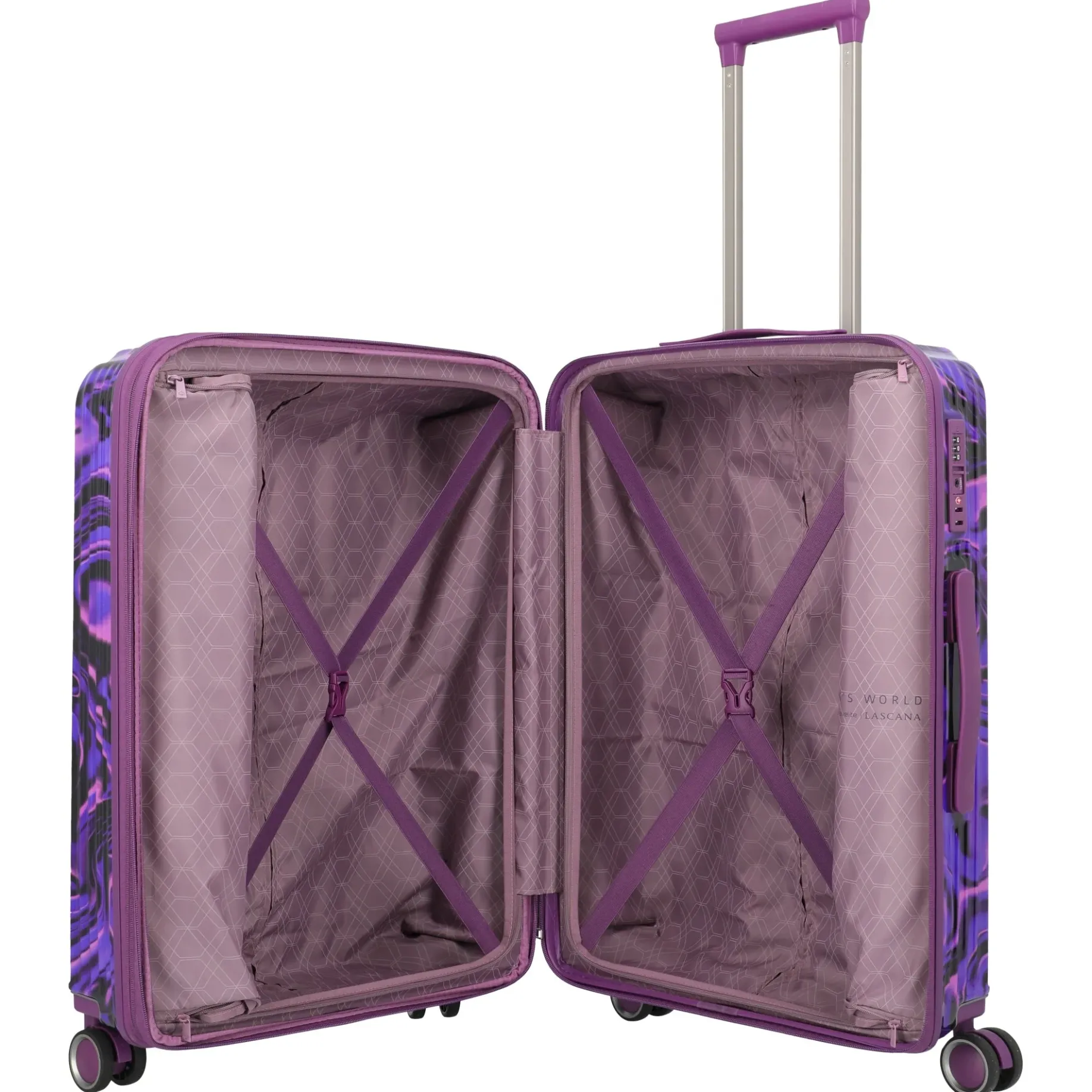 LASCANA Edition - 4-Rollen-Trolley 65 cm (purple swirl)