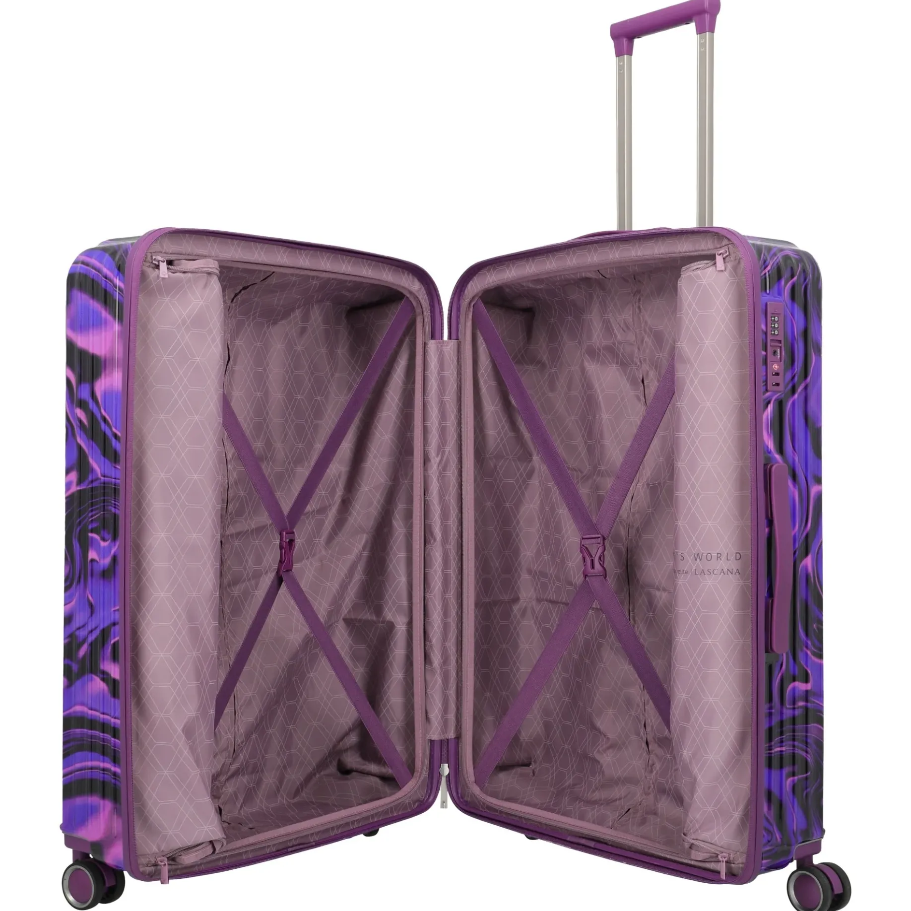 LASCANA Edition - 4-Rollen-Trolley 76 cm (purple swirl)
