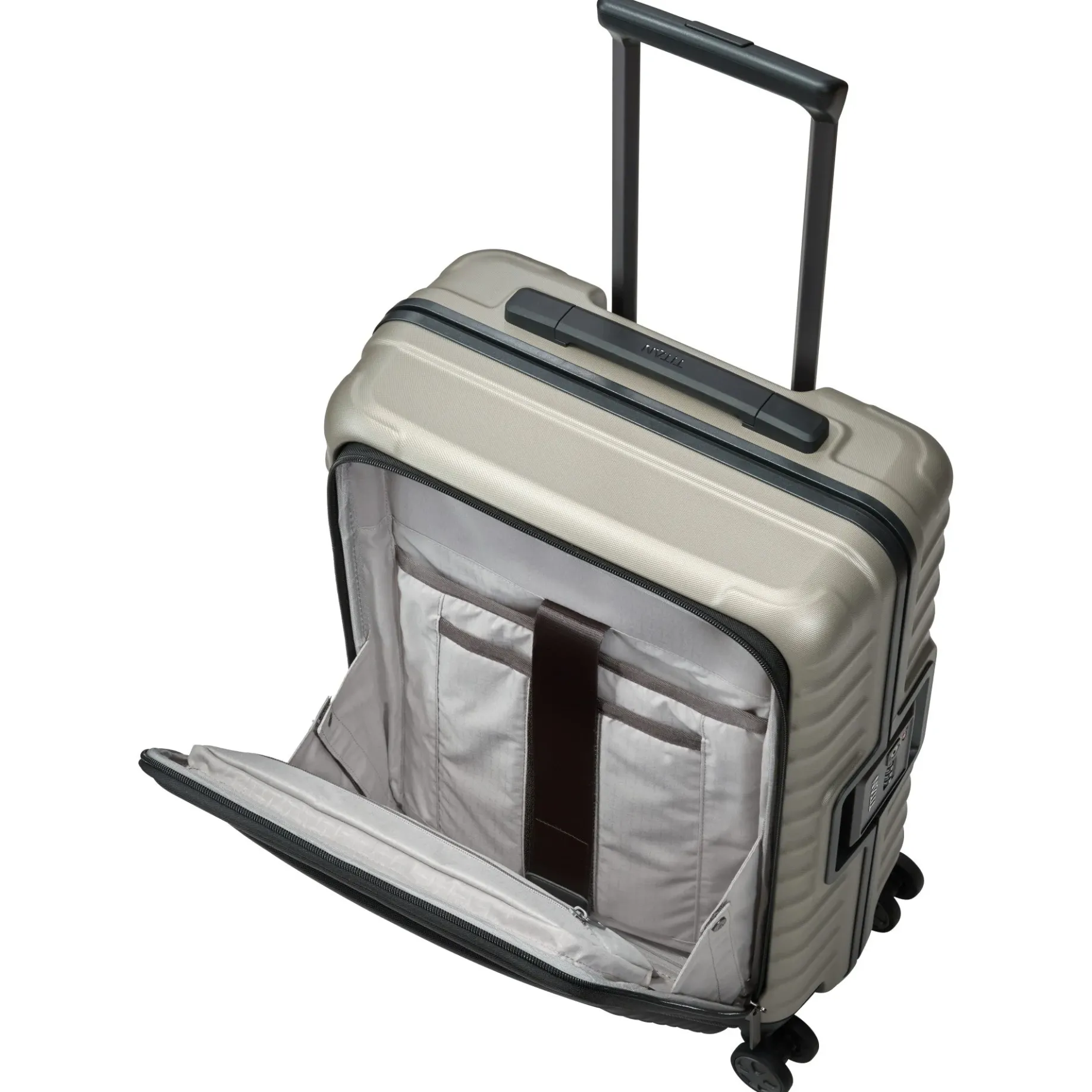 LITRON FRAME - 4-Rollen-Kabinentrolley mit Vortasche 55 cm (champagner)