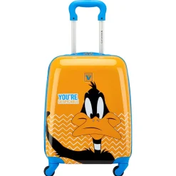 Looney Tunes Kids - 4-Rollen-Kindertrolley 44 cm (Daffy Duck Arancio)