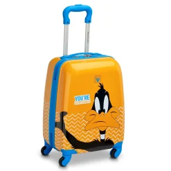 Looney Tunes Kids - 4-Rollen-Kindertrolley 44 cm (Daffy Duck Arancio)