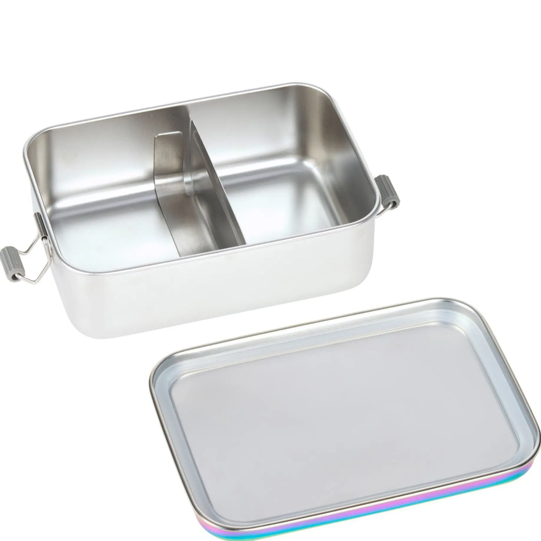 Lunchbox Stainless Steel Solid 18 cm - Brotzeitbox (Bold Rainbow)