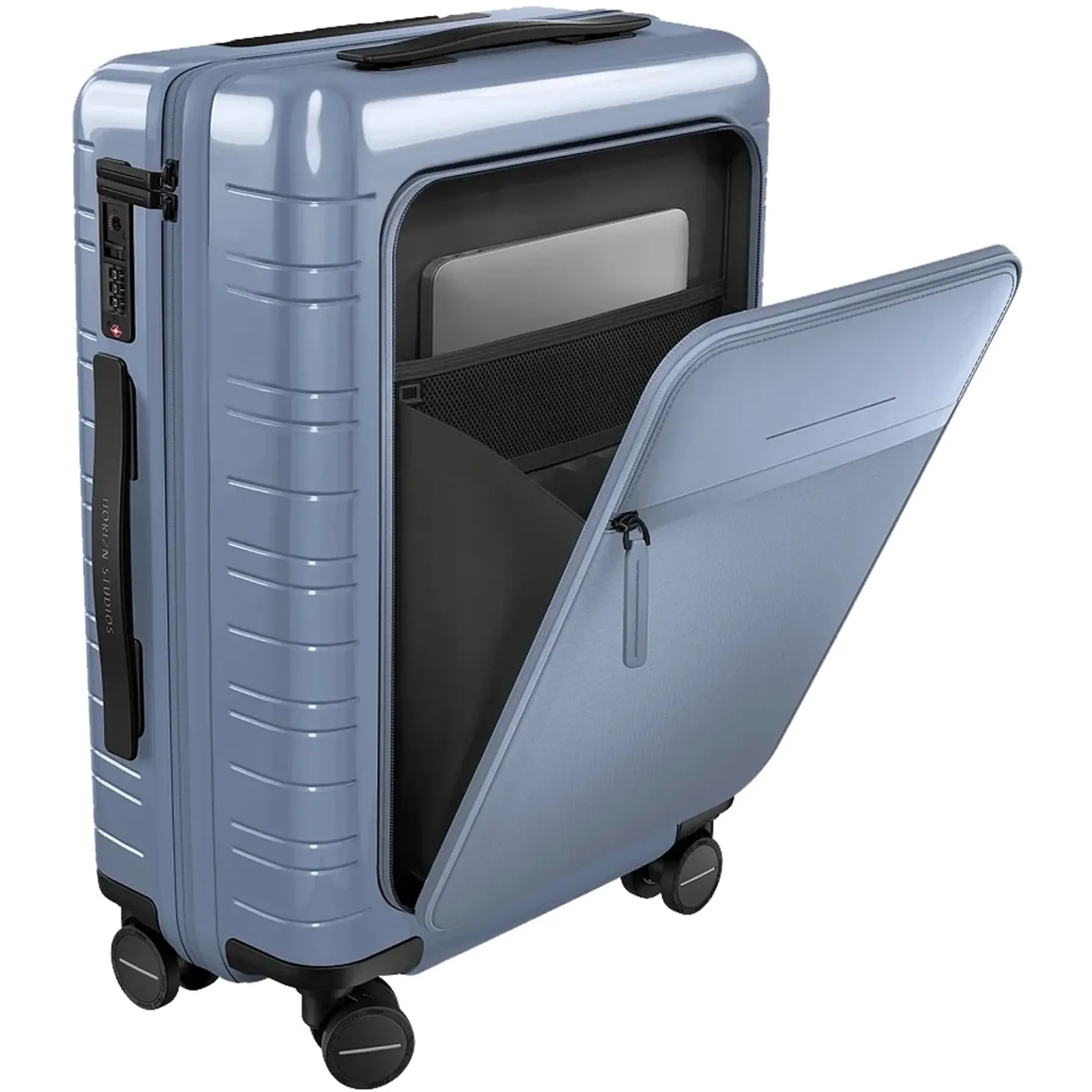 M5 Essential - 4-Rollen-Kabinentrolley mit Vortasche S 55 cm (glossy blue vega)