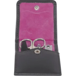 Merino Moda - Maniküre Set 11 cm (schwarz, innen pink)