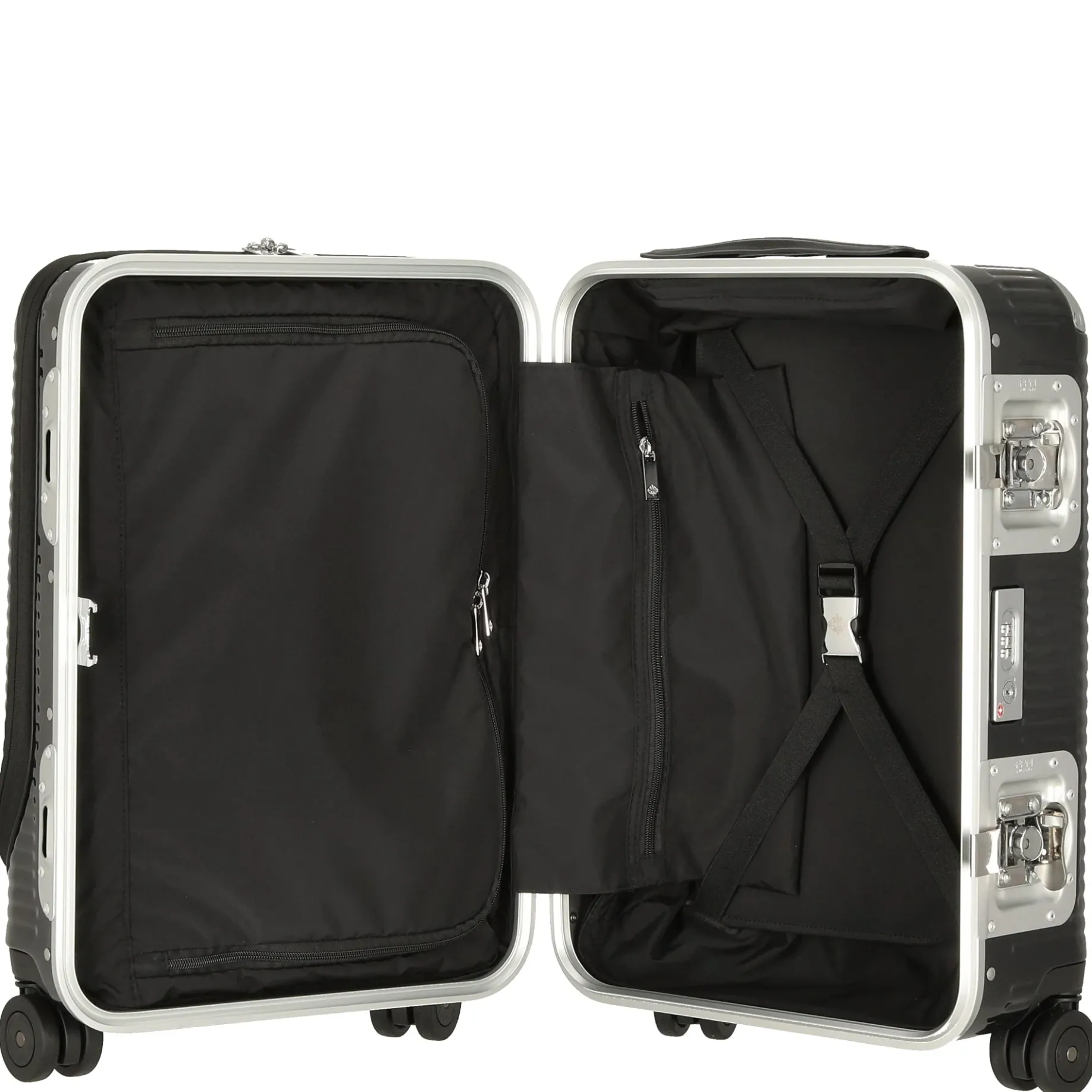 Milano Bank Light Spinner 53 front pocket - 4-Rollen-Kabinentrolley 53 cm (licorice black)