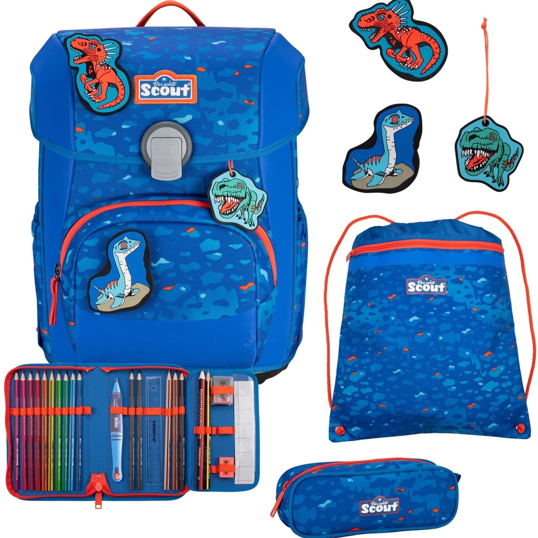 Neo Exklusiv Superflash - Schulranzen Set 4tlg. (Blue Dino)