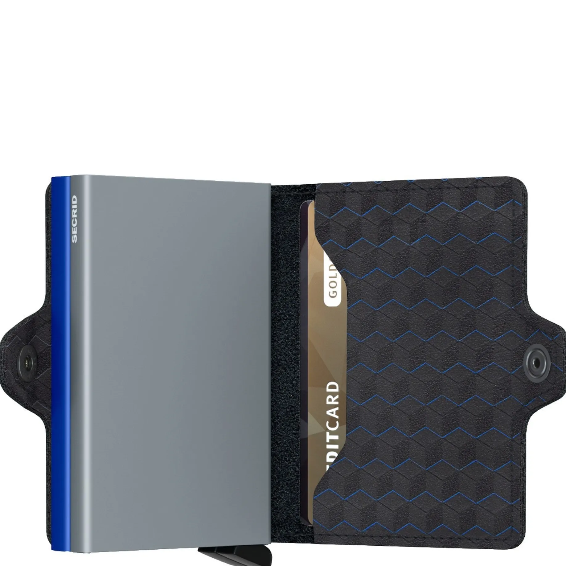 Optical Twinwallet - Geldbörse 16cc 10 cm RFID (titanium-blue)