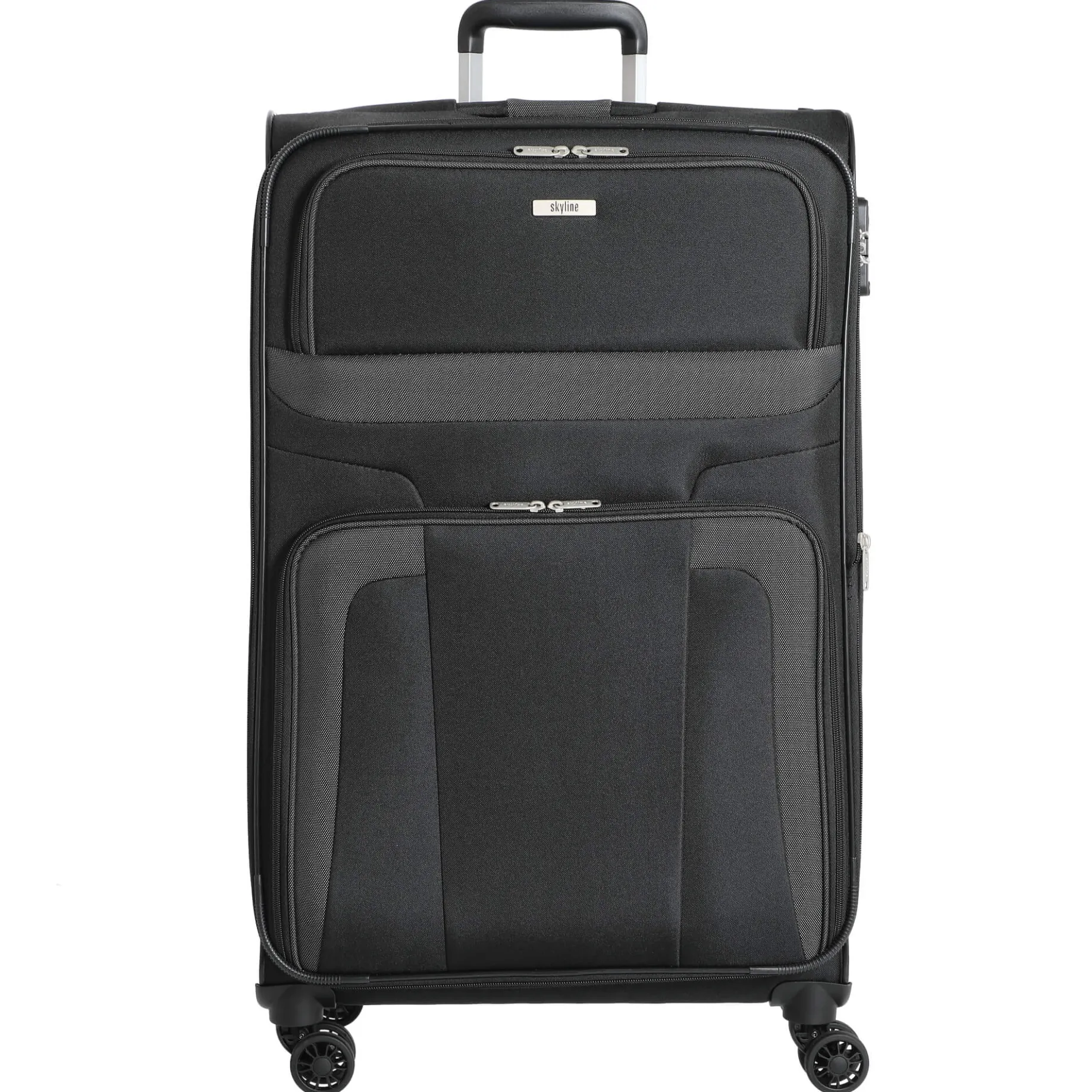 Orlando - 4-Rollen-Trolley Set L erw./M. erw./S + Boarding Bag + Beautycase 5tlg. (schwarz)