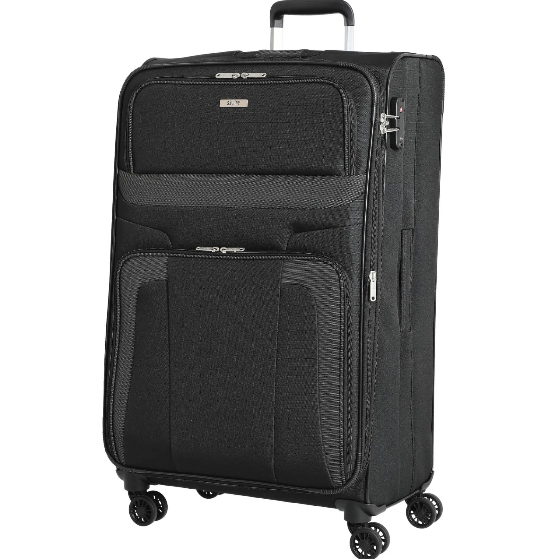 Orlando - 4-Rollen-Trolley Set L erw./M. erw./S + Boarding Bag + Beautycase 5tlg. (schwarz)