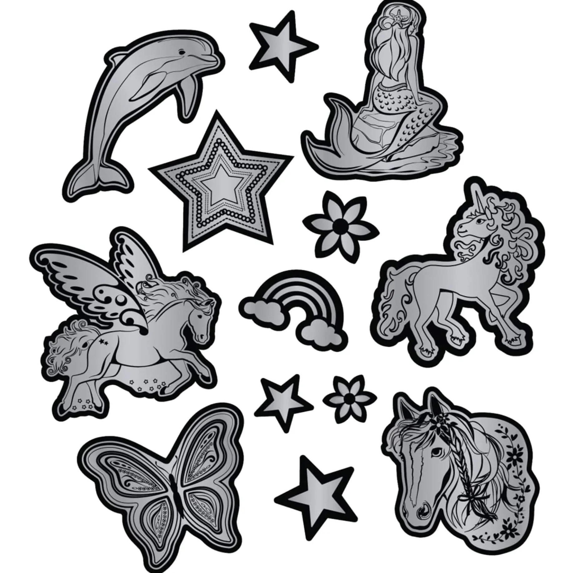 Reflektierendes Sticker-Set (silber)