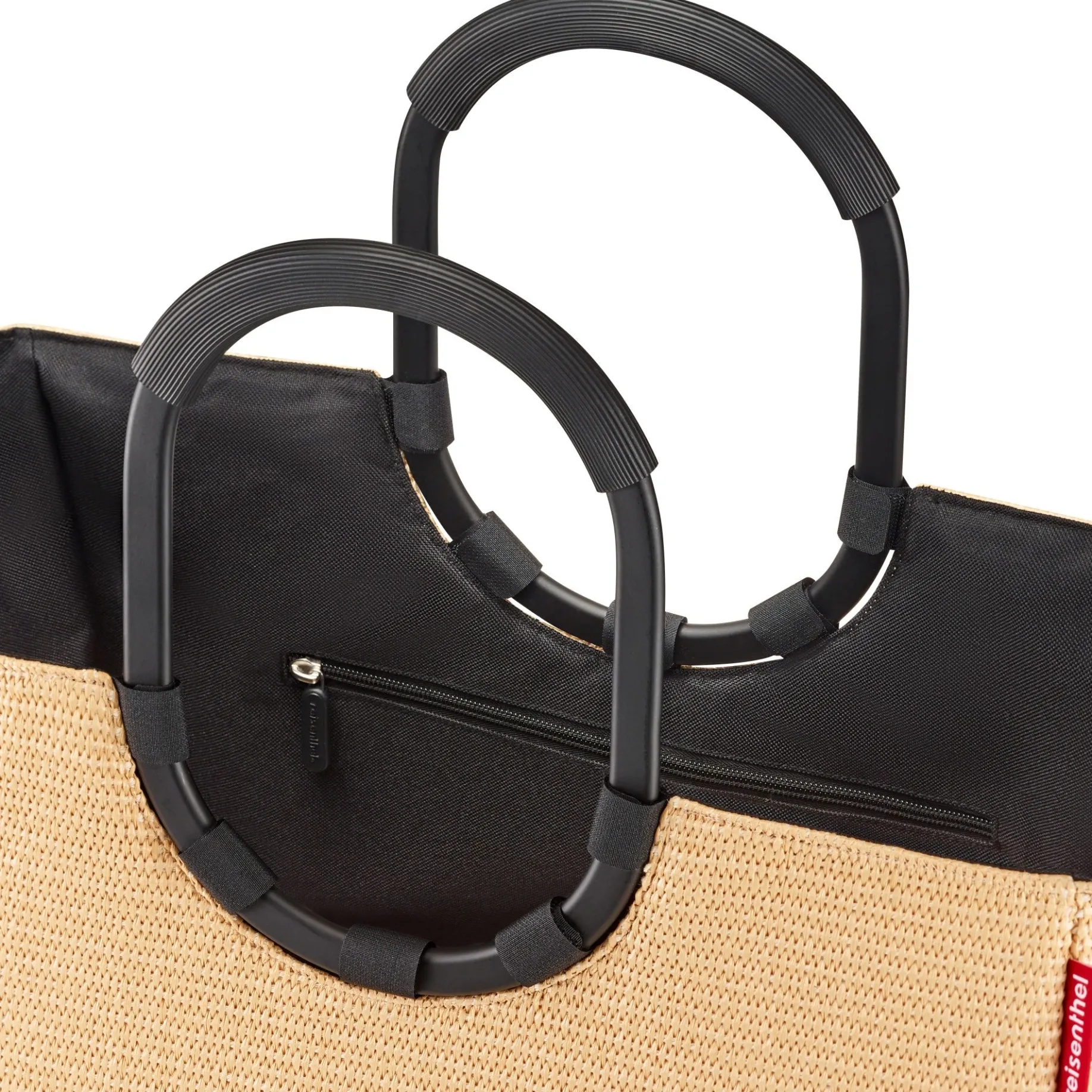 reisenthel shopping loopshopper L - Einkaufstasche mit Bügel 46 cm (frame raffia black)