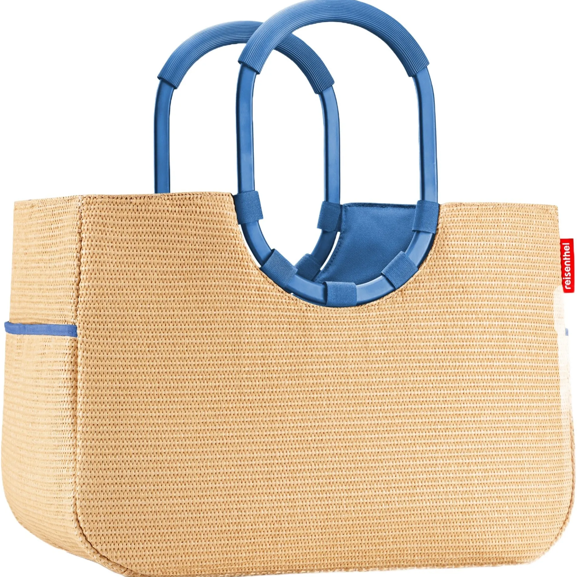 reisenthel shopping loopshopper L - Einkaufstasche mit Bügel 46 cm (frame raffia blue)