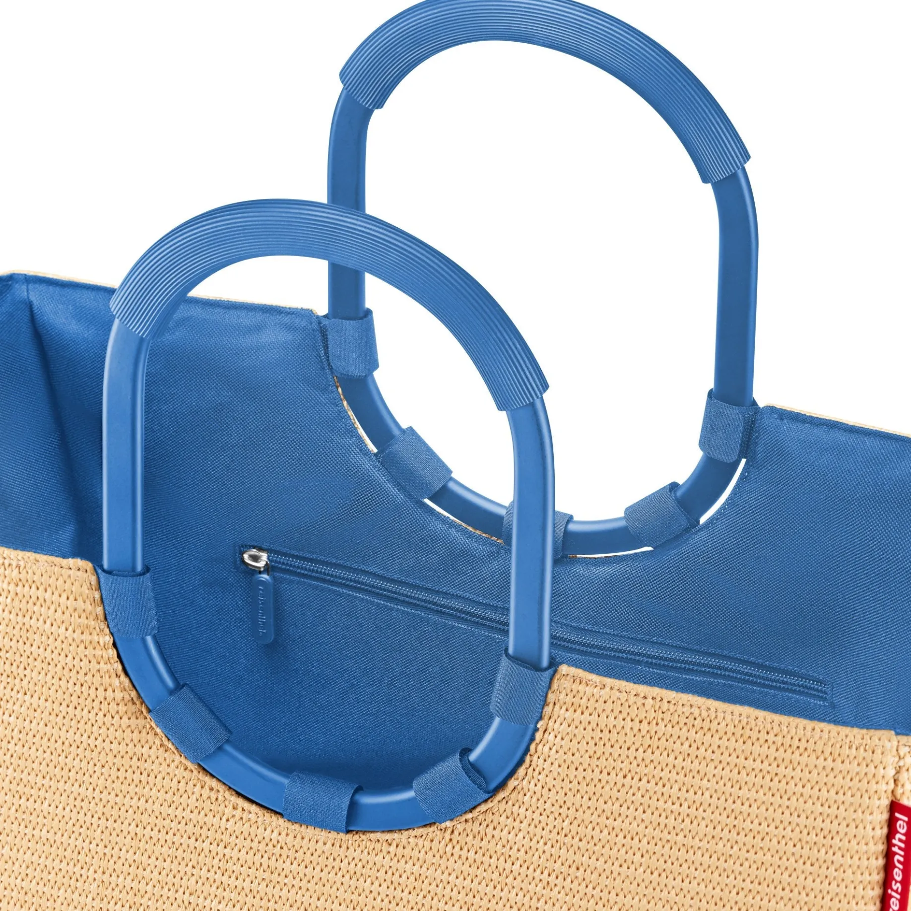 reisenthel shopping loopshopper L - Einkaufstasche mit Bügel 46 cm (frame raffia blue)