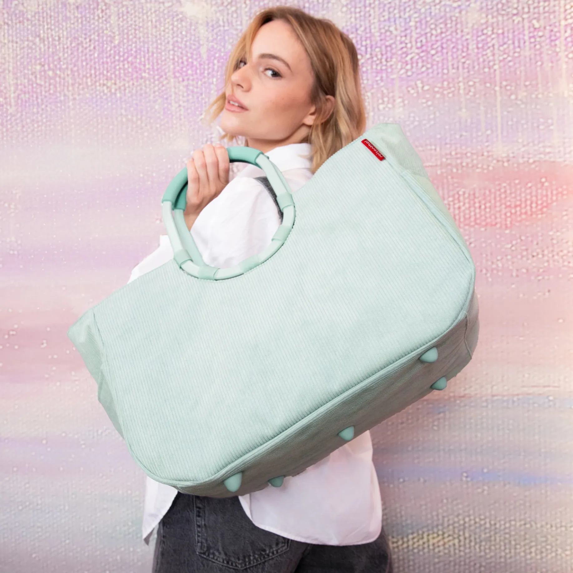 reisenthel shopping loopshopper L - Einkaufstasche mit Bügel 46 cm (cord mint)
