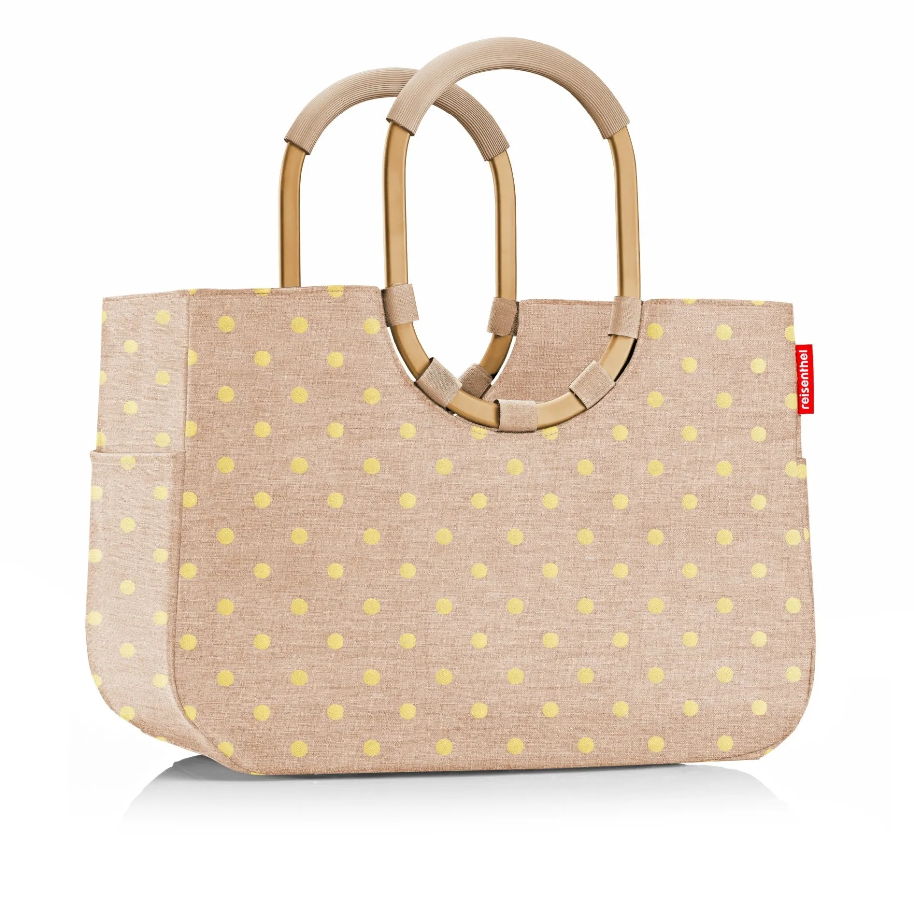 reisenthel shopping loopshopper L - Einkaufstasche mit Bügel 46 cm (frame metallic dots coffee)