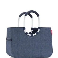 reisenthel shopping loopshopper L - Einkaufstasche mit Bügel 46 cm (herringbone dark blue)