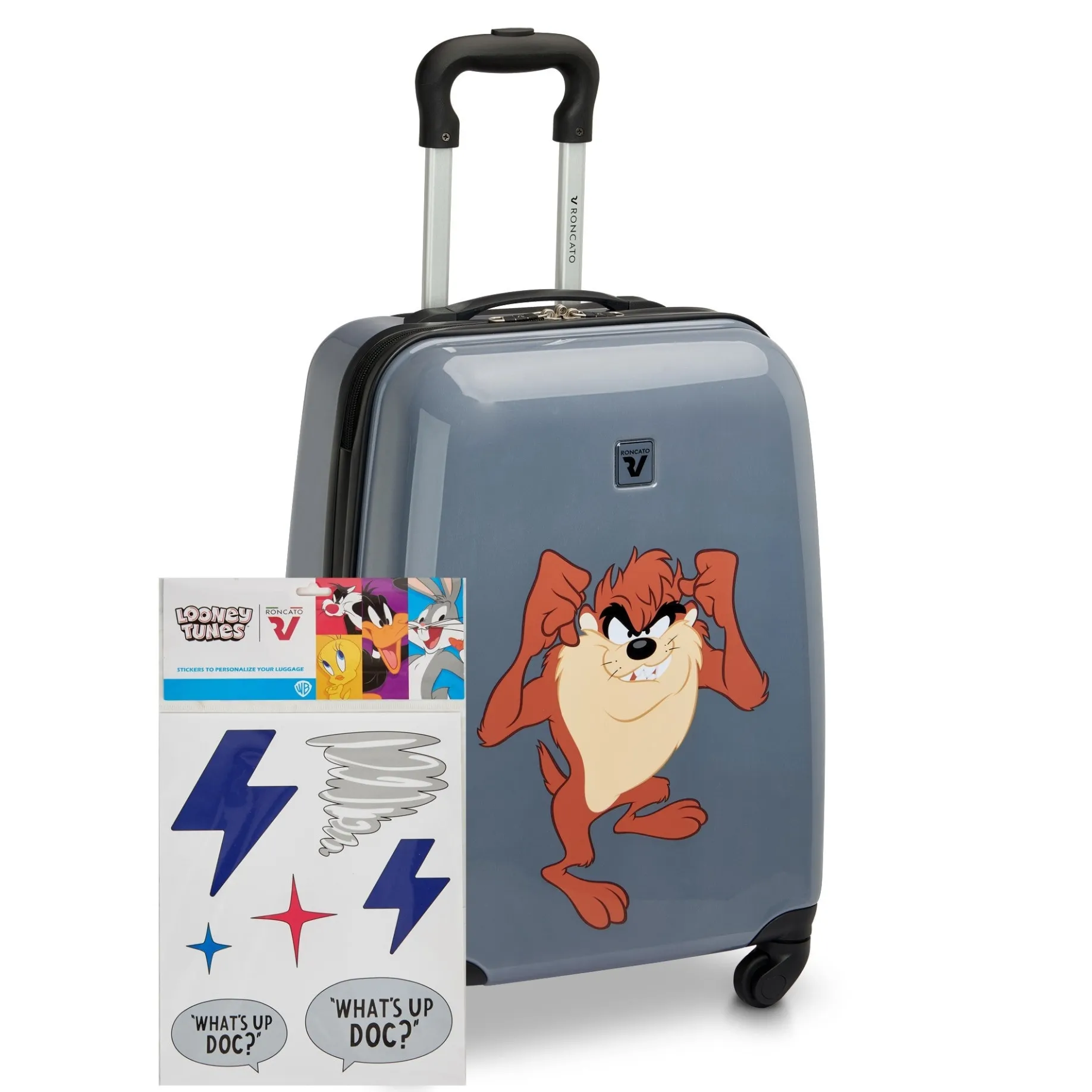 Roncato Looney Tunes Kids - 4-Rollen-Kindertrolley 50 cm (Taz Antracite)
