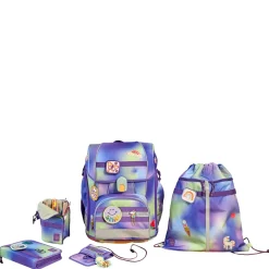 School Set Boxy Unique - Schulranzen Set 7tlg. (Gradient Green/Purple)