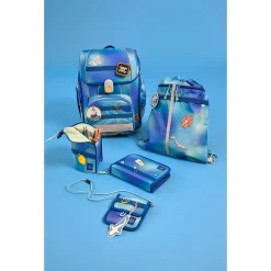 School Set Boxy Unique - Schulranzen Set 7tlg. (Gradient Green/Blue)