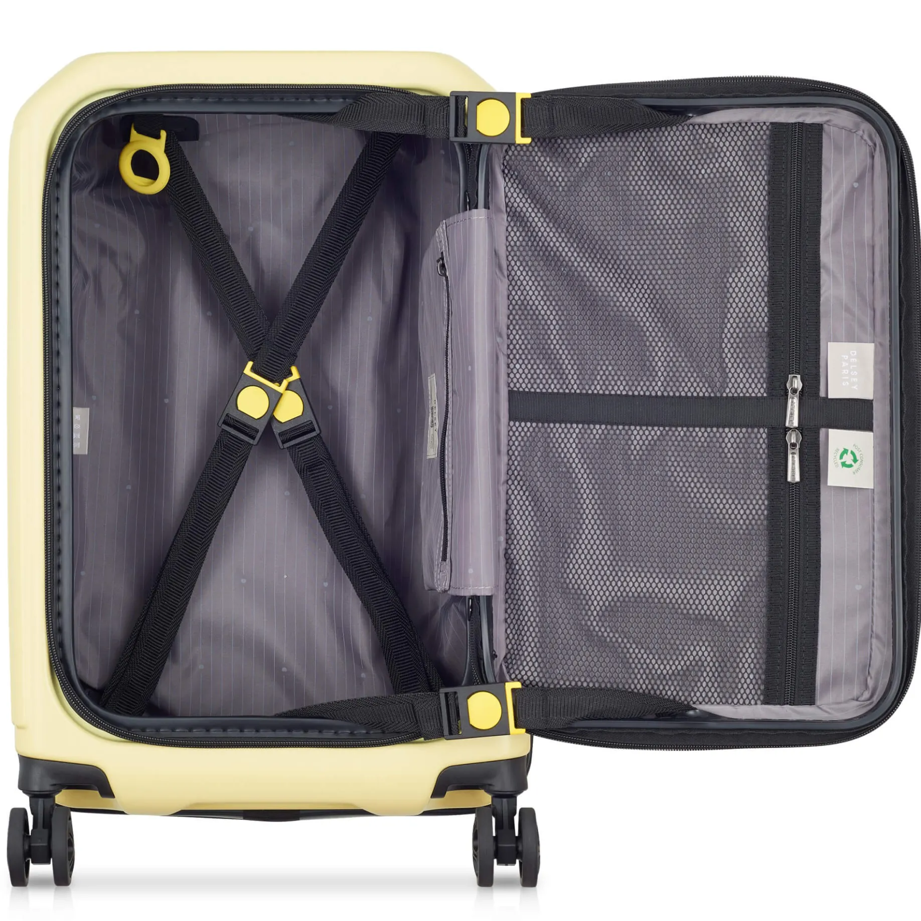 Securitime - 4-Rollen-Kabinentrolley S 55 cm erw. (blassgelb)