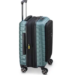 Shadow 5.0 - 4-Rollen-Kabinentrolley mit Vordertasche S 55 cm erw. USB (grün)