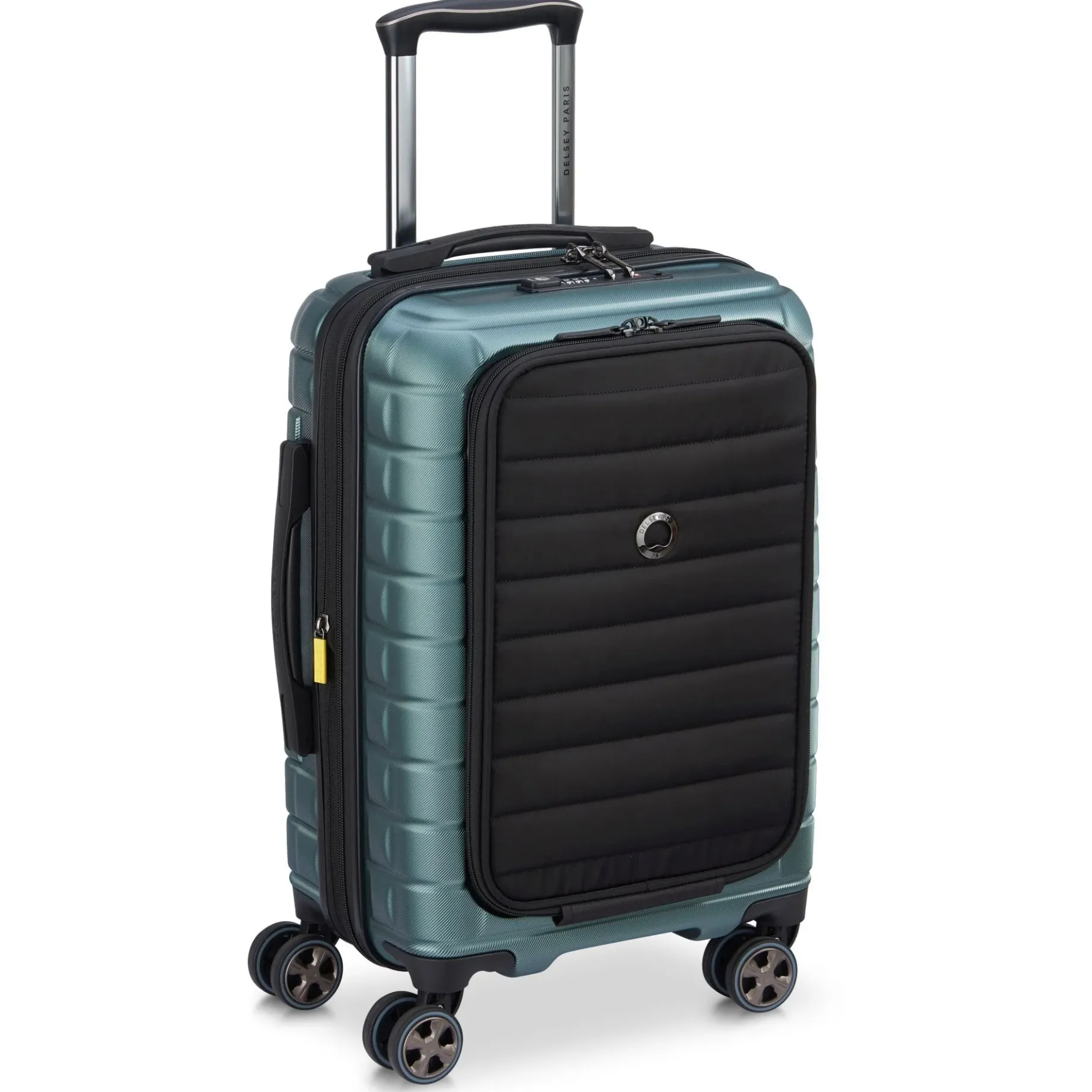 Shadow 5.0 - 4-Rollen-Kabinentrolley mit Vordertasche S 55 cm erw. USB (grün)