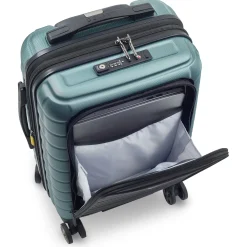 Shadow 5.0 - 4-Rollen-Kabinentrolley mit Vordertasche S 55 cm erw. USB (grün)