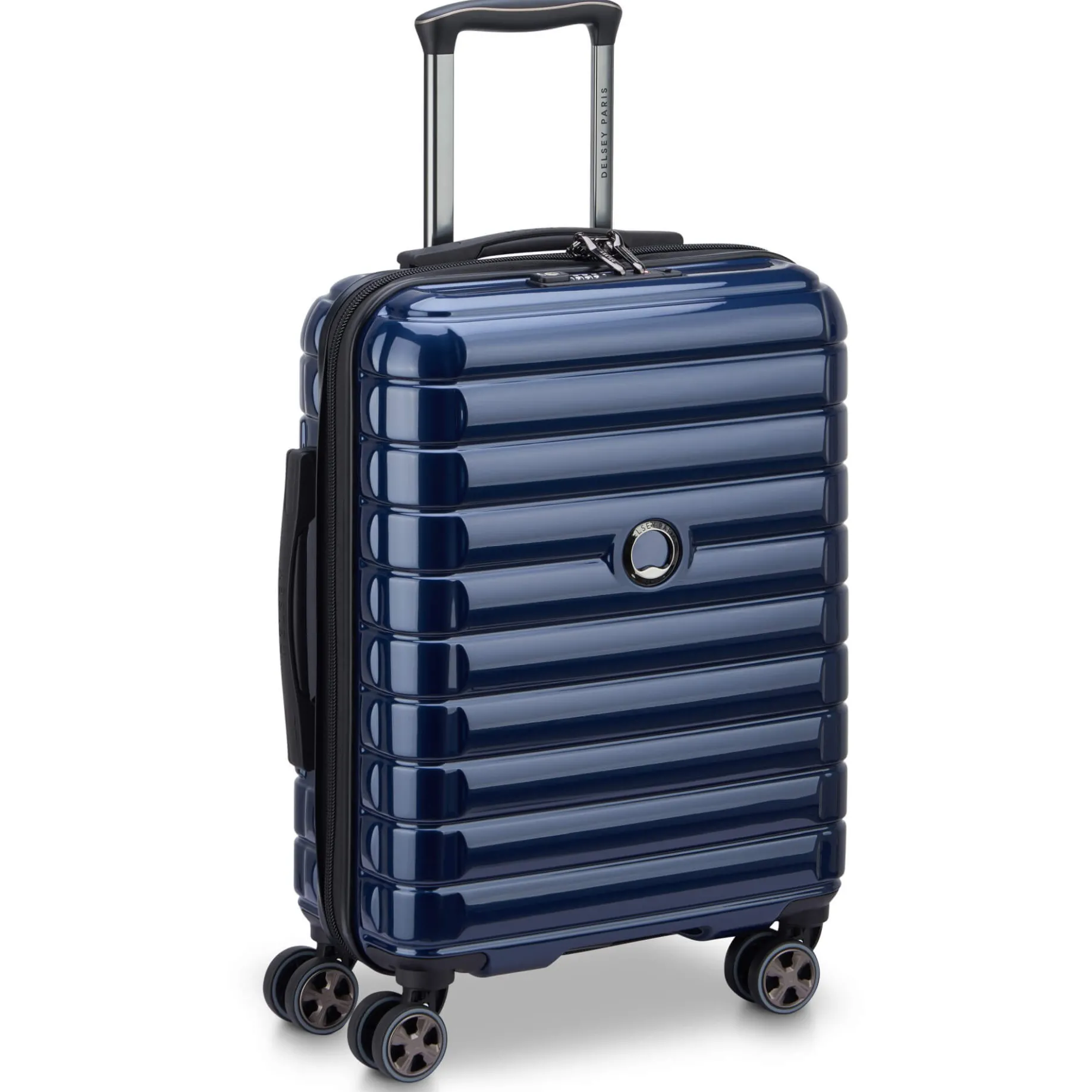 Shadow 5.0 - 4-Rollen-Kabinentrolley Slim Line USB 55 cm (marineblau)