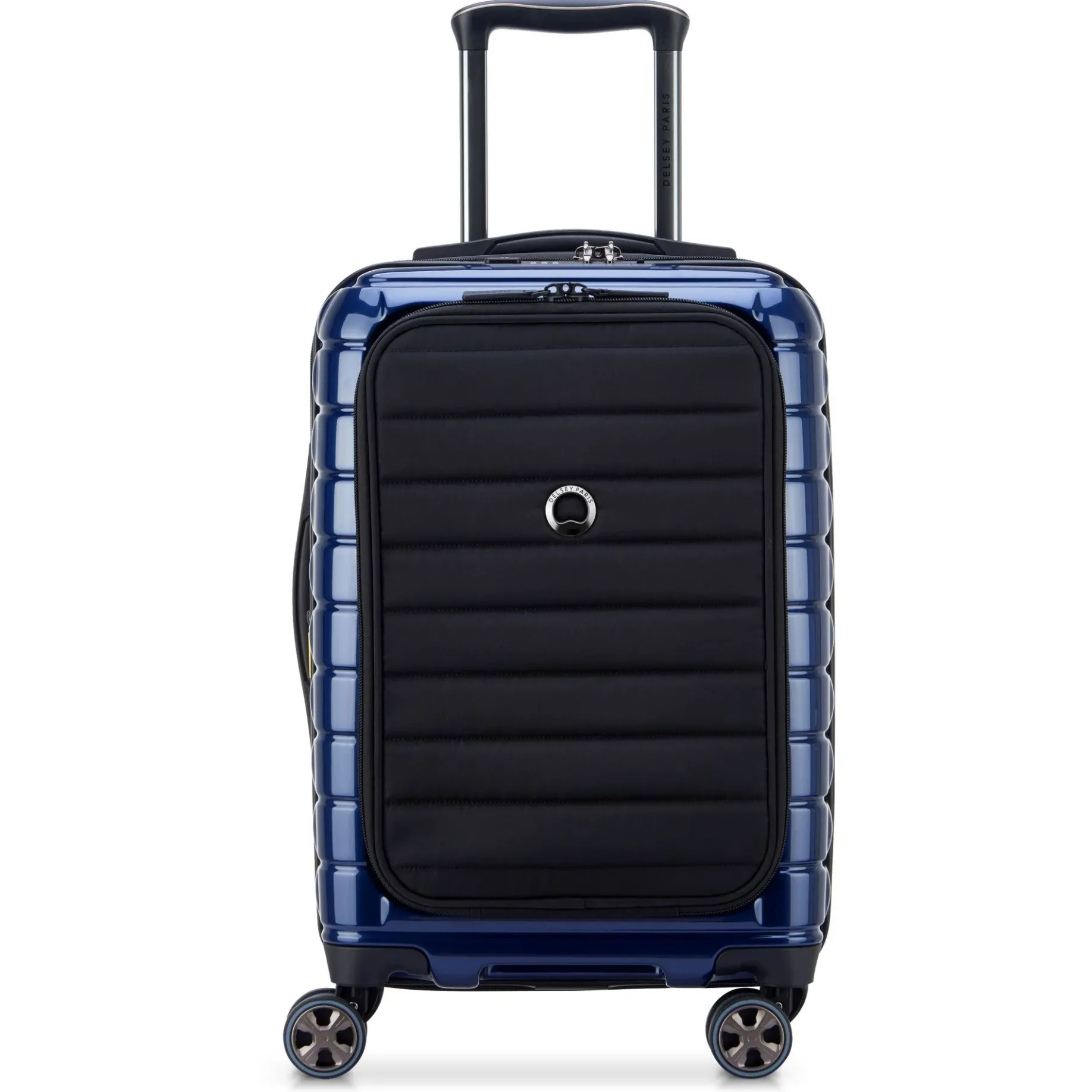 Shadow 5.0 - 4-Rollen-Kabinentrolley mit Vordertasche S 55 cm erw. USB (marineblau)