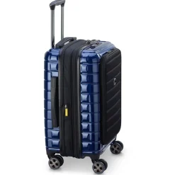 Shadow 5.0 - 4-Rollen-Kabinentrolley mit Vordertasche S 55 cm erw. USB (marineblau)
