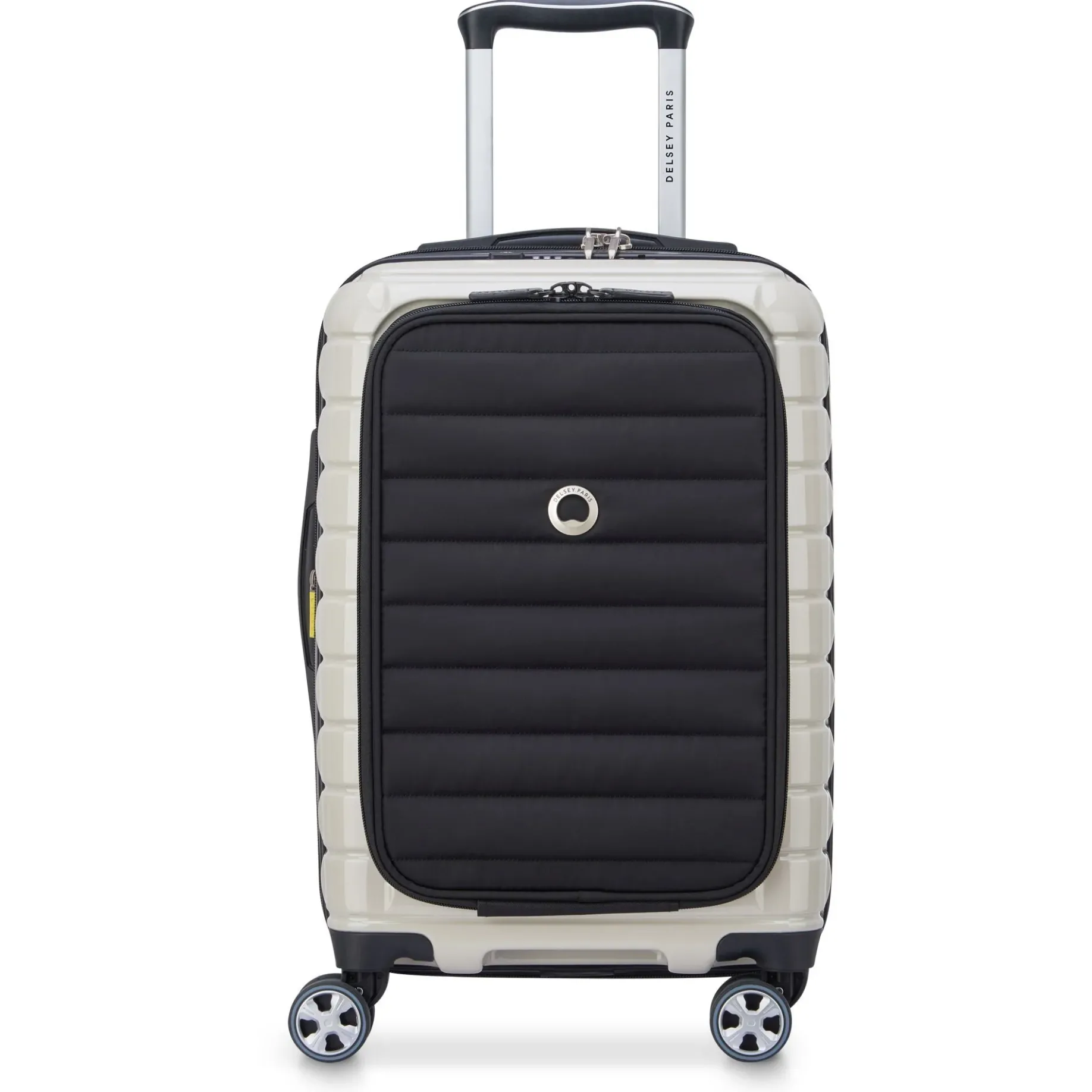 Shadow 5.0 - 4-Rollen-Kabinentrolley mit Vordertasche S 55 cm erw. USB (elfenbein)
