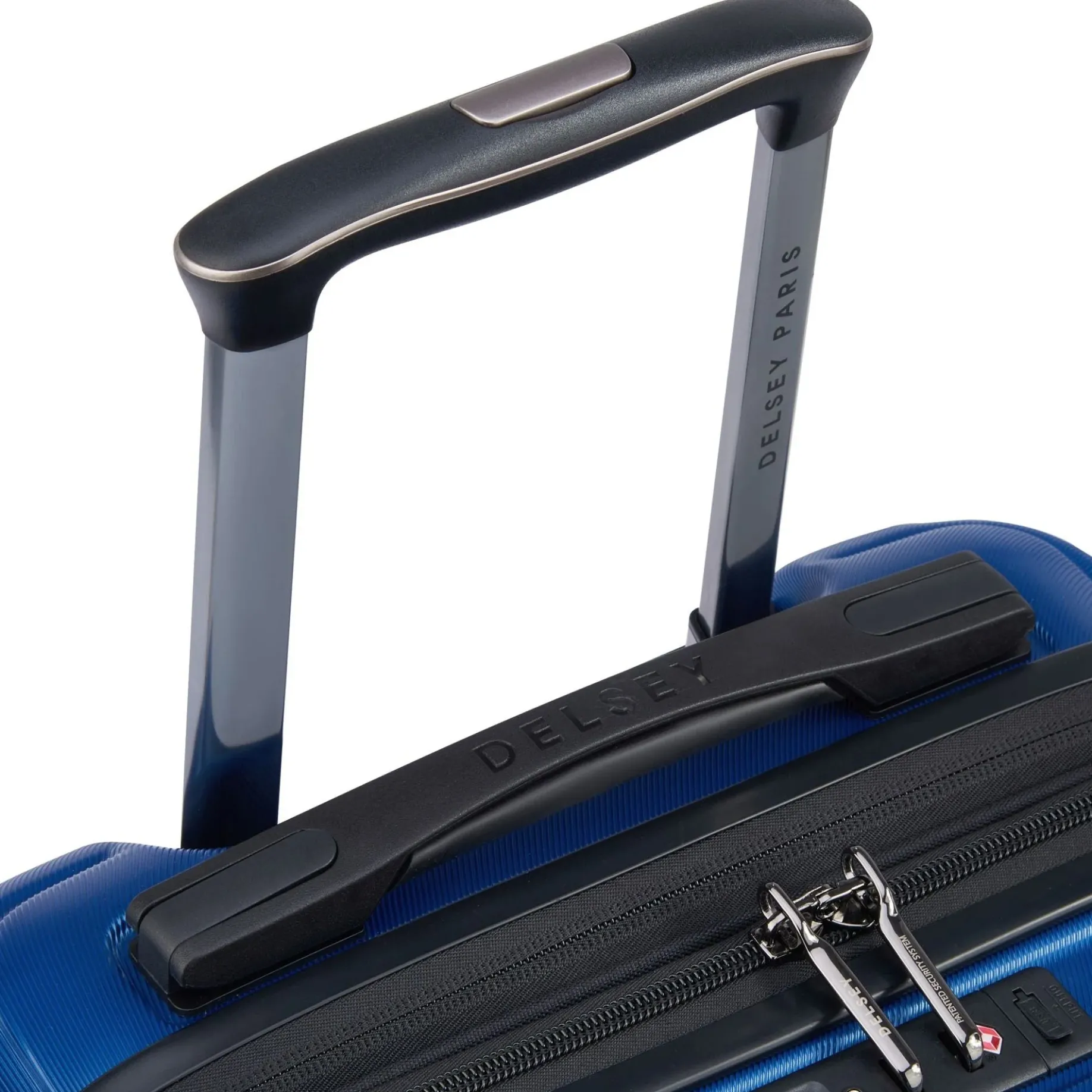 Shadow 5.0 - 4-Rollen-Kabinentrolley mit Vordertasche S 55 cm erw. USB (blau)