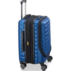 Shadow 5.0 - 4-Rollen-Kabinentrolley mit Vordertasche S 55 cm erw. USB (blau)