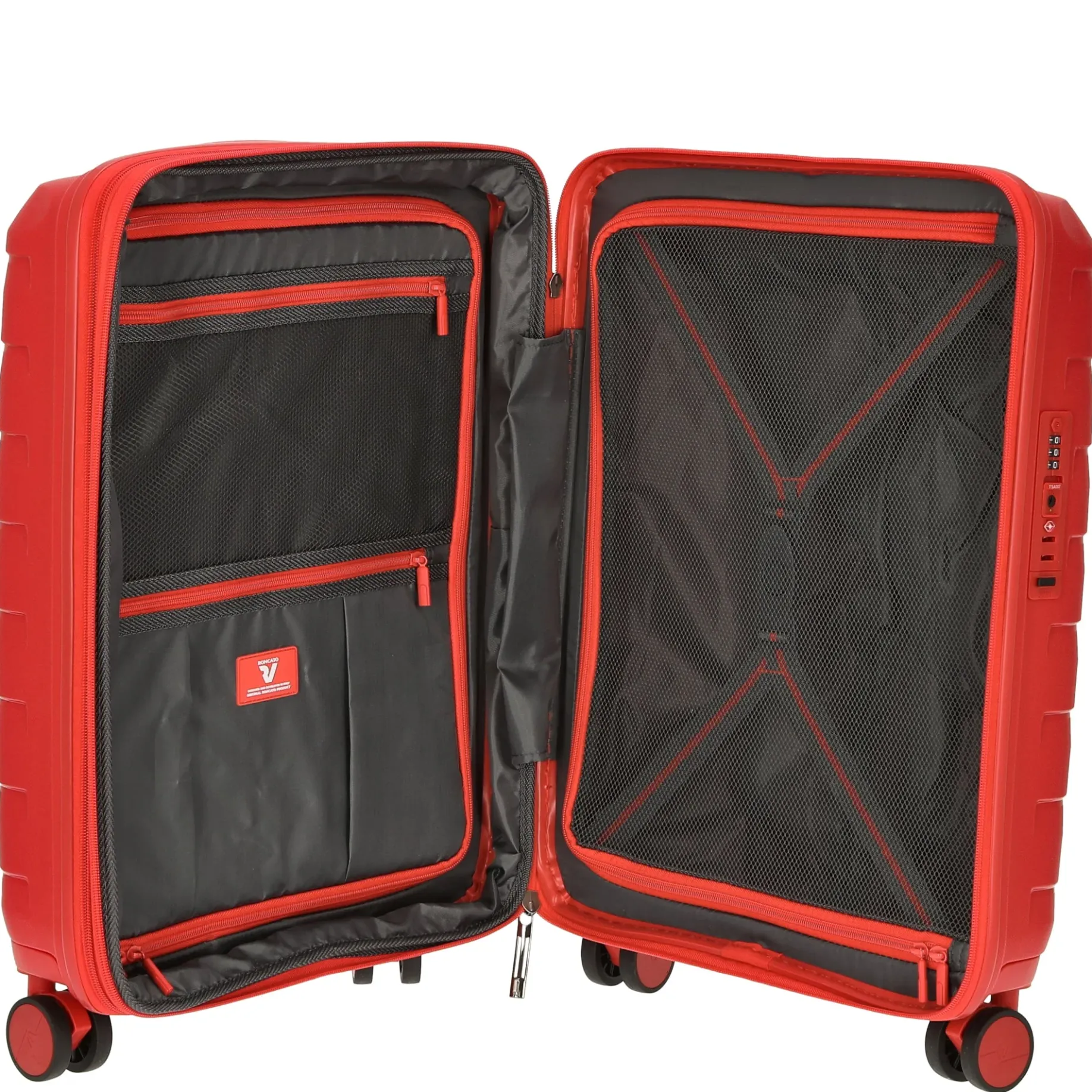 Skyline - 4-Rollen-Kabinentrolley S 55 cm erw. USB-Anschluss (rosso)