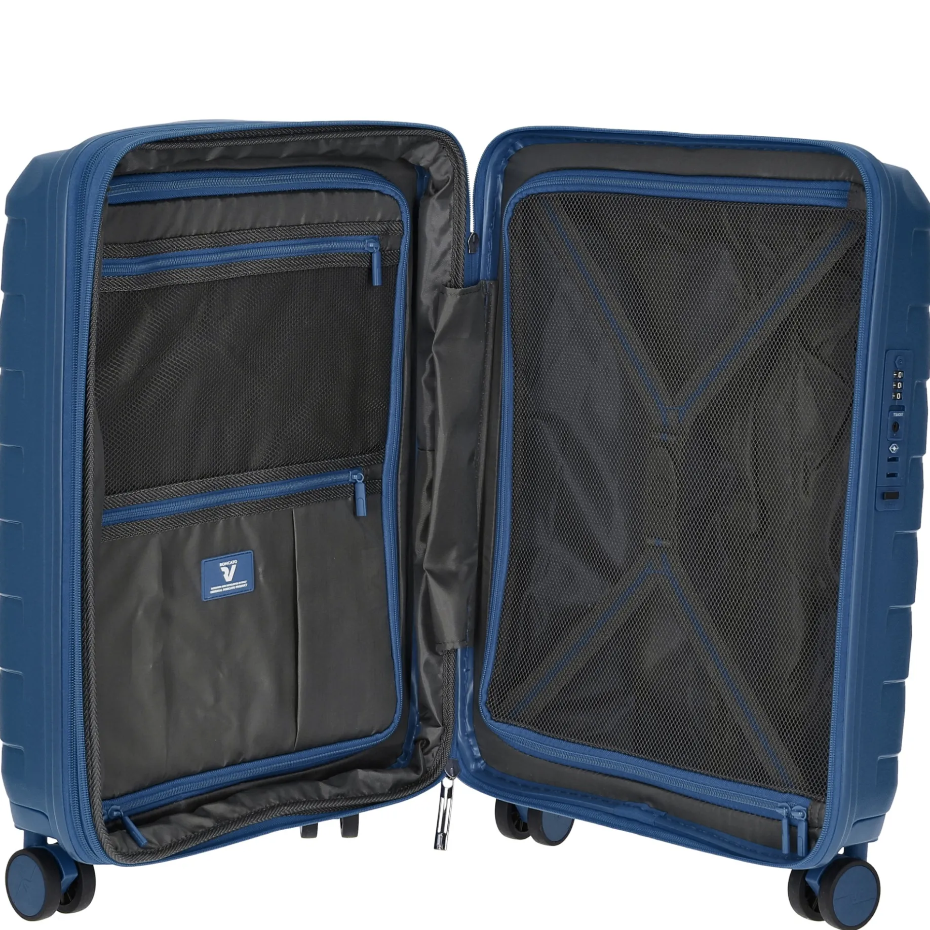 Skyline - 4-Rollen-Kabinentrolley S 55 cm erw. USB-Anschluss (navy)