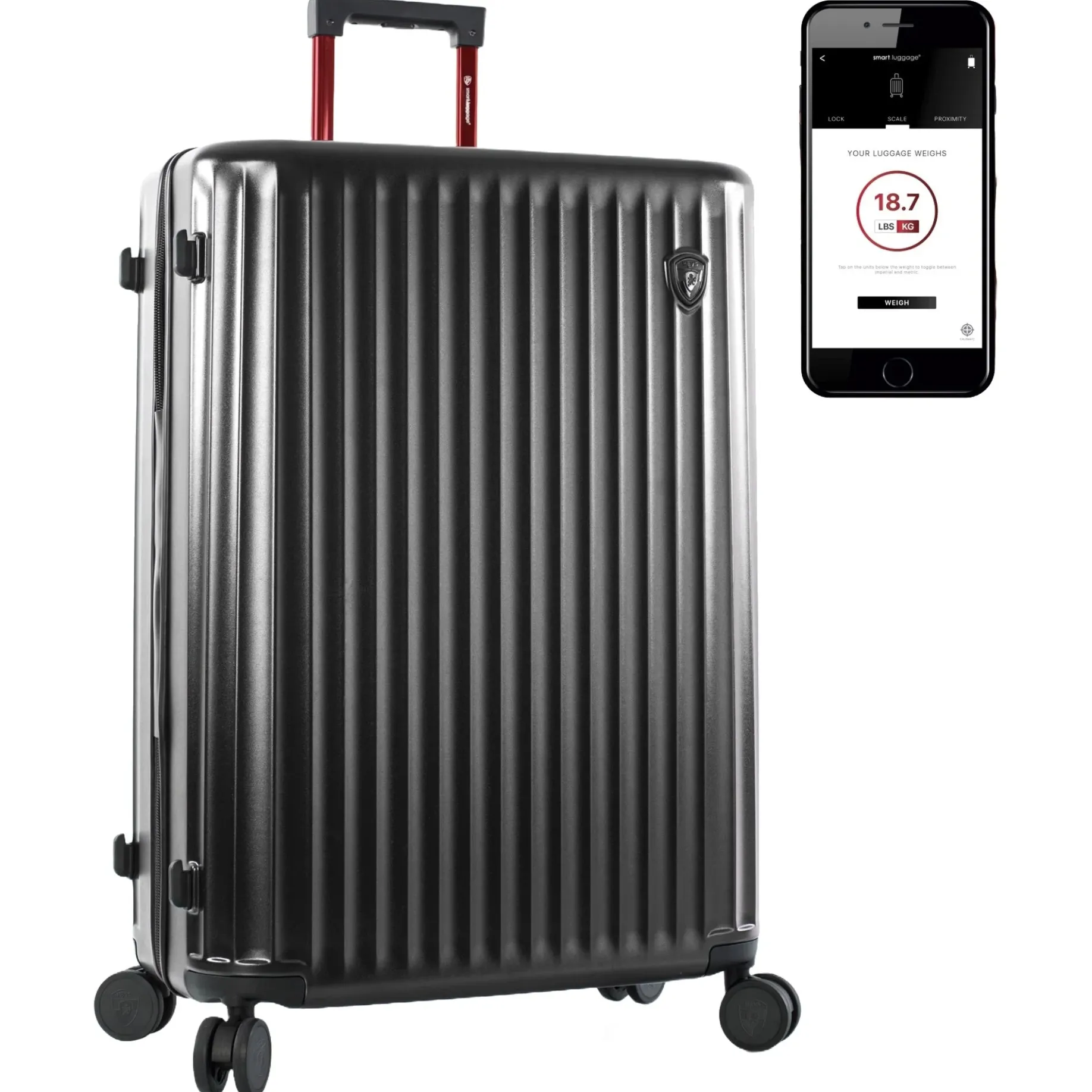 SmartLuggage - 4-Rollen-Trolley L (schwarz)