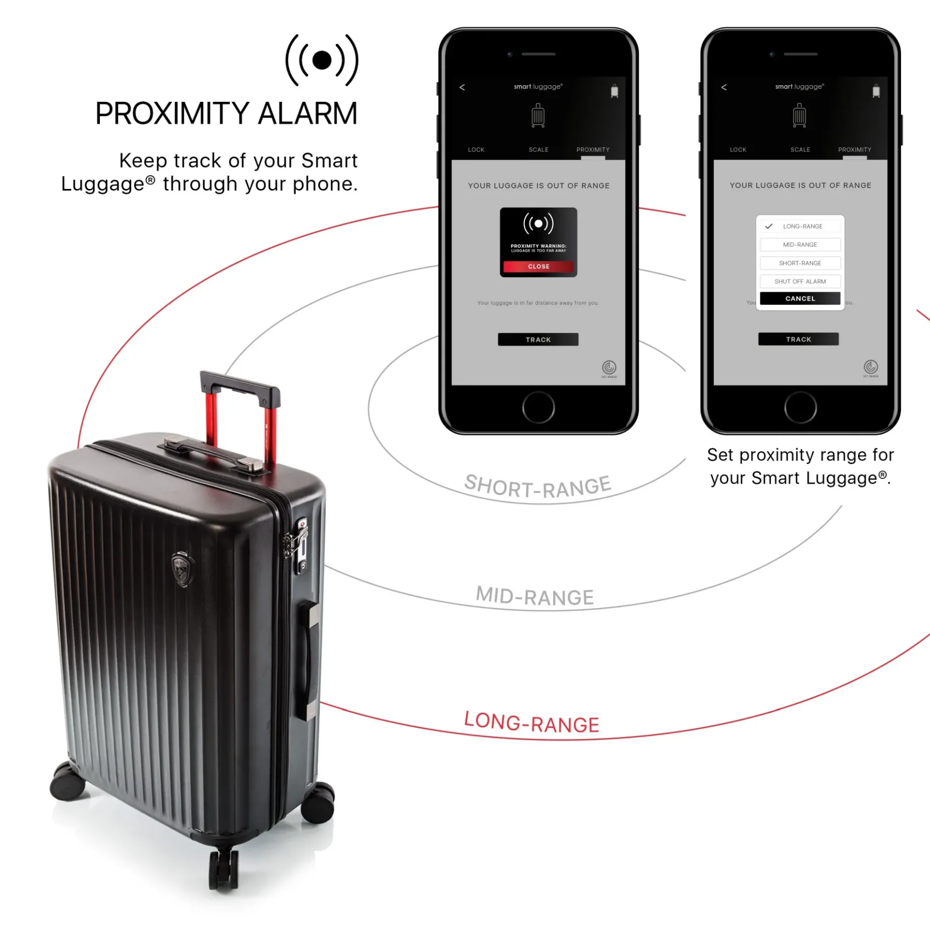 SmartLuggage - 4-Rollen-Trolley L (schwarz)