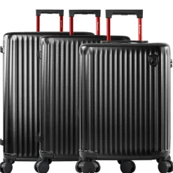 SmartLuggage - 4-Rollen-Trolley Set 3tlg. L/M/S (black)