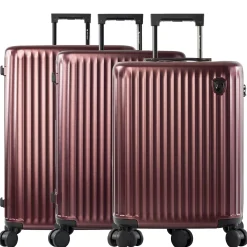 SmartLuggage - 4-Rollen-Trolley Set 3tlg. L/M/S (burgundy)