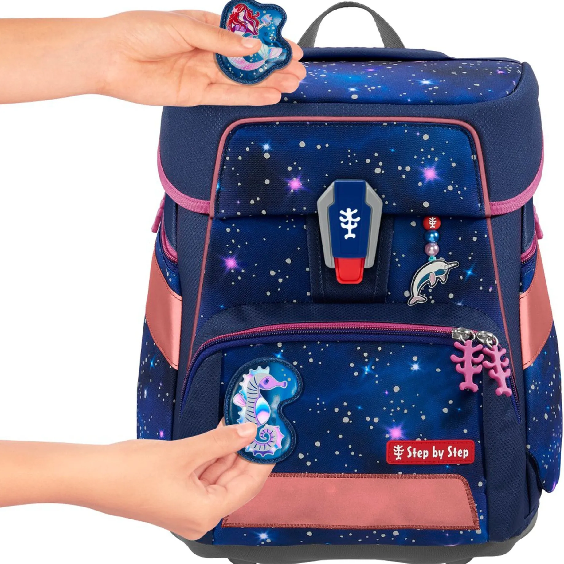Space Reflect Schulranzen Set 5 tlg. (Star Seahorse Zoe)