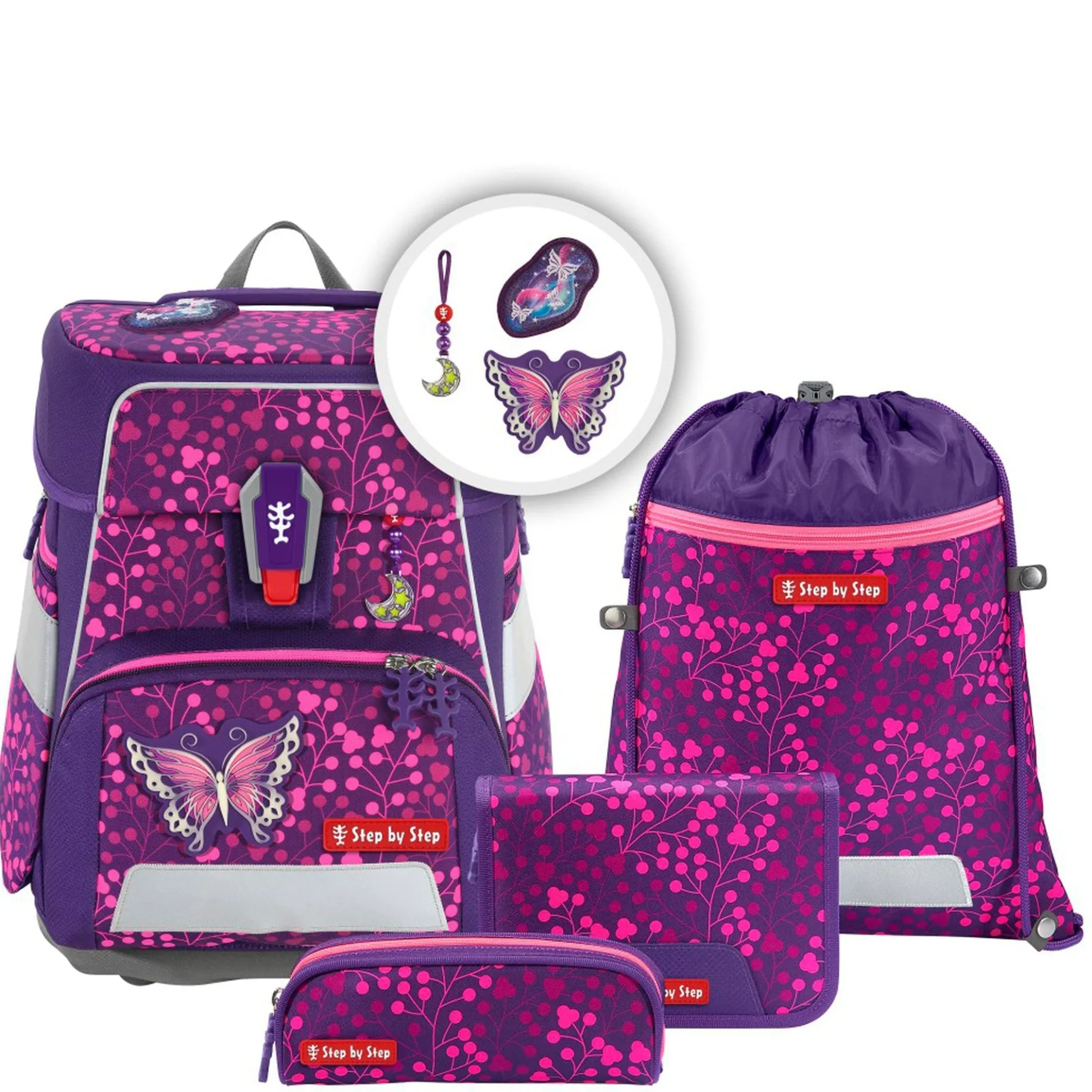 Space Shine - Schulranzen Set 5tlg. (Butterfly Night Ina)