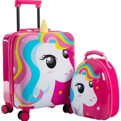 Super Tots - 4-Rollen-Kindertrolley Rucksack 2tlg. 46 cm (Unicorn)