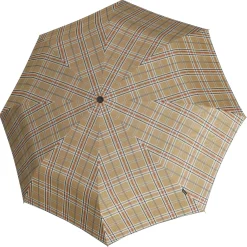 T.200 M Duomatic - Taschenschirm Regenschirm (check beige)