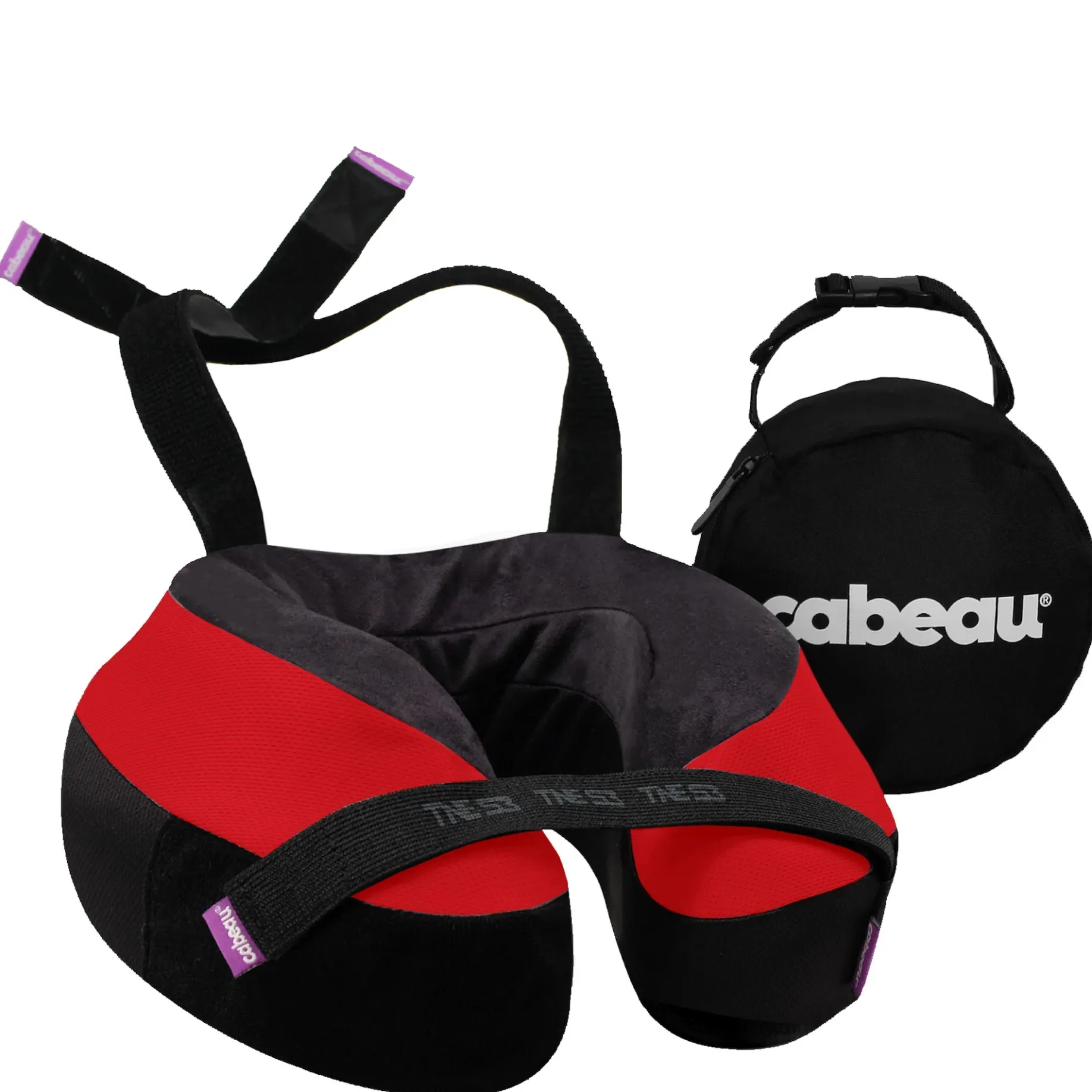 The Neck's Evolution S3 - Nackenkissen inkl. Ohrstöpsel 25 cm (black/red/london)