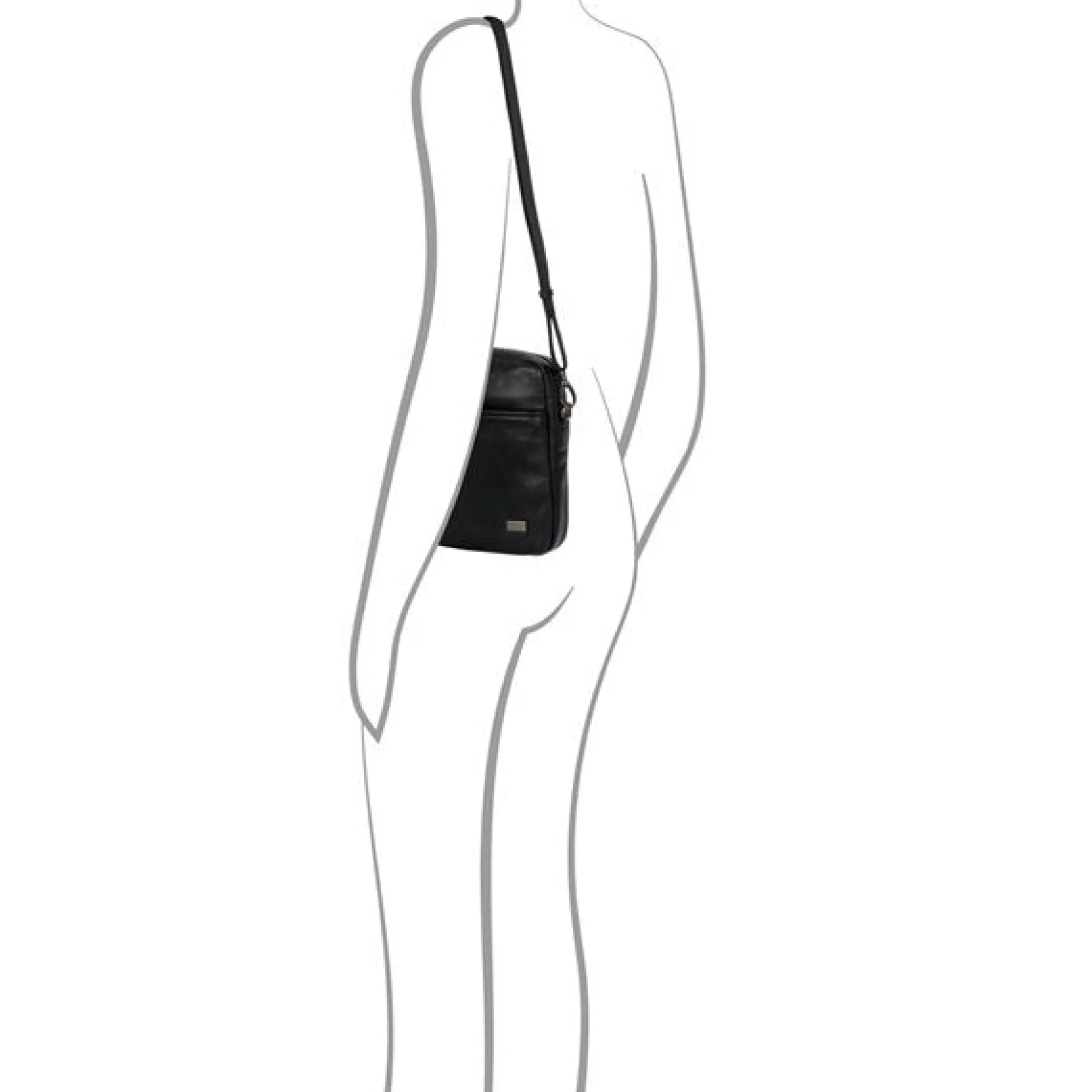 Torino - Schultertasche 28 cm (black)